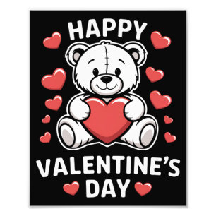 Impression Photo Ours de la Saint-Valentin Joyeuse vday