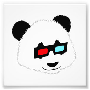 Impression Photo Ours panda avec les verres 3D