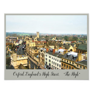 Impression Photo Oxford magnifique, Angleterre, grand-rue, le haut