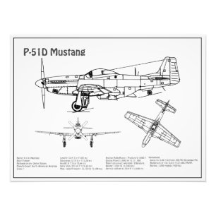 Impression Photo P-51D Mustang - Plan d'avion BD