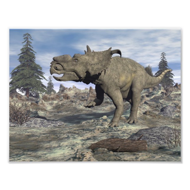 Impression Photo Pachyrhinosaurus dinosaure marche - rendu 3D (Devant)