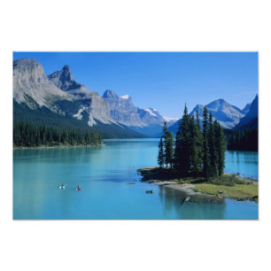 Impression Photo Pagaie sur le lac Maligne à Spirit Island