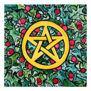 Impression Photo Pagan Yule Pentagram