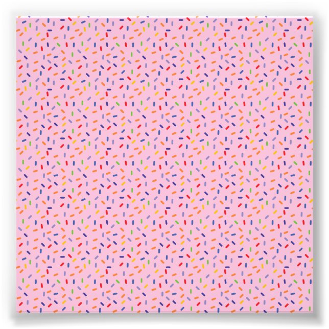 Impression Photo Paillettes Arc-en-Ciel Confettis Rose Clair (Devant)