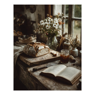 Impression Photo Pain de campagne au levain & Fleurs sauvages