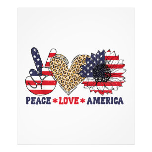 Impression Photo Paix Amour Amérique 4 juillet Patriotique