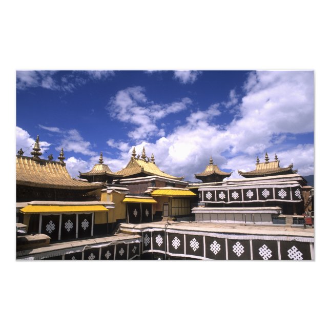 Impression Photo Palais du Potala à l'intérieur avec des clochers à (Devant)