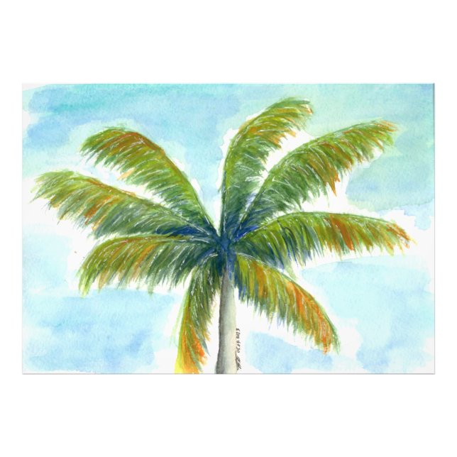 Impression Photo Palmier Tropical Beach par beau temps (Devant)