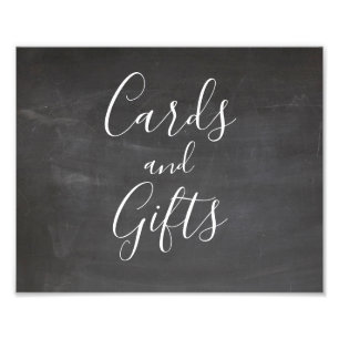 Impression Photo Pancarte cartes et cadeaux tableau noir. Mariage m