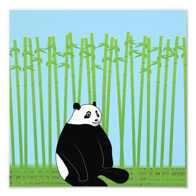 Impression Photo Panda dans une forêt de bambou (Devant)