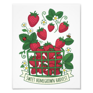 Impression Photo Panier de fraises sucrées aux fruits rouges