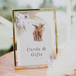 Impression Photo Panneau Boho Lilac Floral Highland Vache Baby show