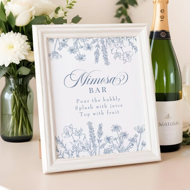 Impression Photo Panneau Boho Periwinkle Fleur sauvage Mimosa Bar (Créateur téléchargé)