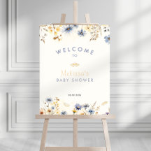 Panneau de bienvenue pour Baby Shower Wildflower -