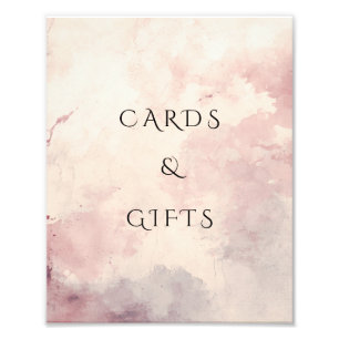 Impression Photo Panneau de cartes et cadeaux à lavis aquarelle ros