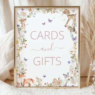 Impression Photo Panneau de cartes et cadeaux de fleurs sauvages d'