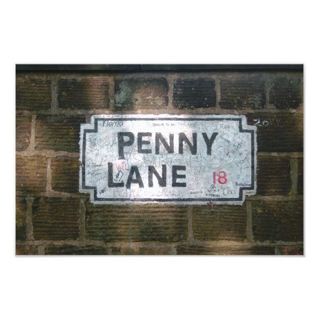 Impression Photo Panneau de rue Penny Lane (Devant)