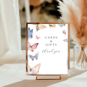 Impression Photo Panneau de table pour Baby Shower Fille Papillon