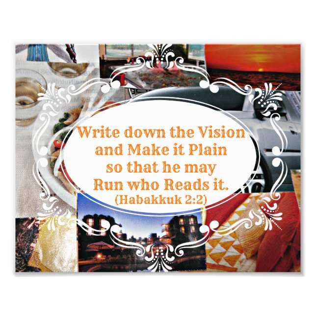 Impression Photo Panneau de vision avec verset Bible Écrivez Visio (Devant)