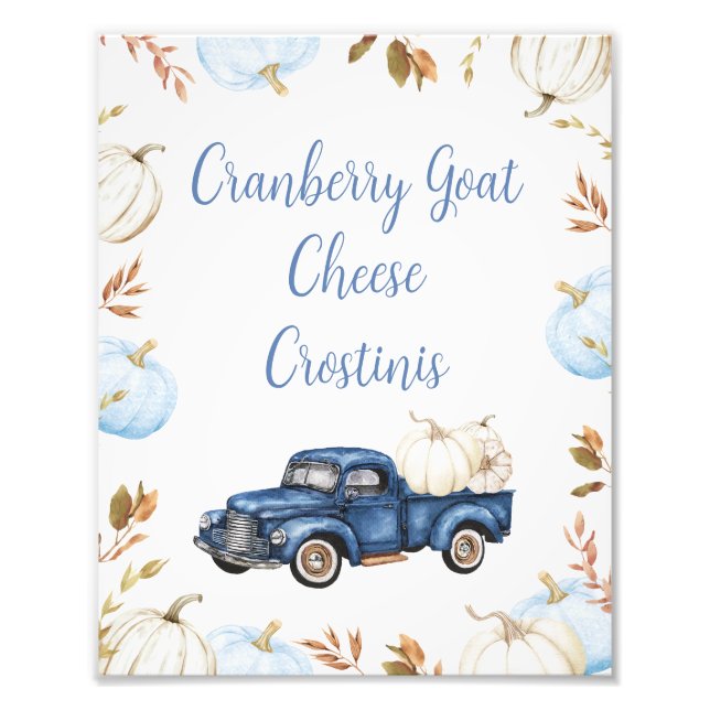 Impression Photo Panneau du Baby shower Citrouille de camion Automn (Devant)