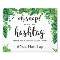 Panneau du hashtag Instagram vert mariage d'été