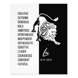 Impression Photo Panneau Leo Zodiac, noir et blanc