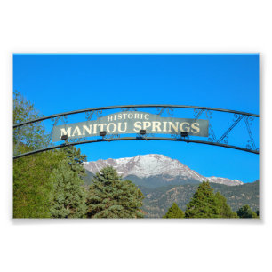 Impression Photo Panneau Manitou Springs Framing Pikes Peak, Colora