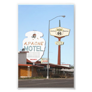 Impression Photo Panneau Motel Apache, Tucumcari, Nouveau-Mexique