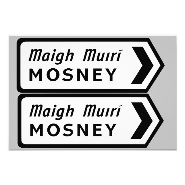 Impression Photo Panneau routier irlandais Mosney (Devant)