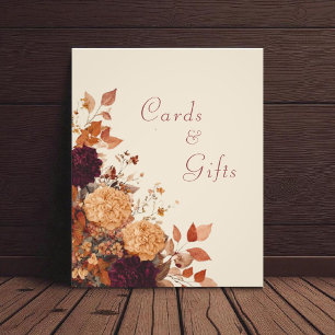 Impression Photo Panneau Rustique Automne Floral Mariage Cartes & C