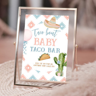 Impression Photo Panneau Taco Bout Baby Bleu et Rose Taco Bar
