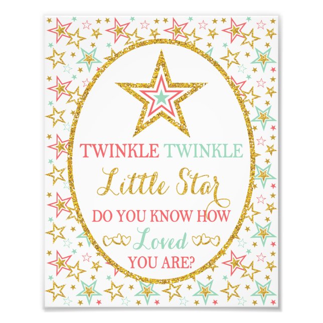Impression Photo Panneau Twinkle Twinkle Little Star - 8" x 10" (Devant)