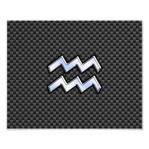 Impression Photo Panneau Zodiaque Aquarius Style fibre de carbone
