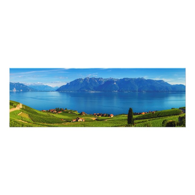 Impression Photo Panorama sur la région de Lavaux, Vaud, Suisse (Devant)