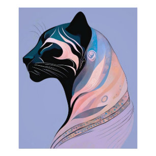 Impression Photo Panther Kopf abstrait dans l'harmonie de Pastellai
