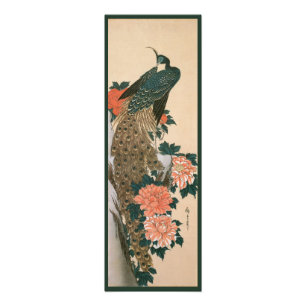 Impression Photo Paon et pivoines par Hiroshige, Art japonais