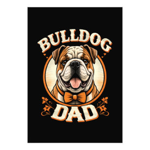 Impression Photo Papa Bouledogue – Cute Vintage Bouledogue Fête des