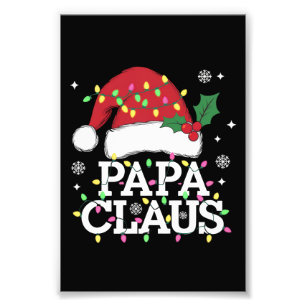 Impression Photo Papa Claus Lumières de Noël Pyjama Famille Assorti