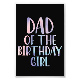 Impression Photo Papa de la fille d'anniversaire Tie Dye Coloré Ann