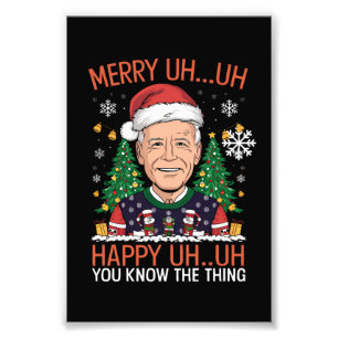Impression Photo Papa Noël drôle Joe Biden Joyeux Euh Euh Noël Moch