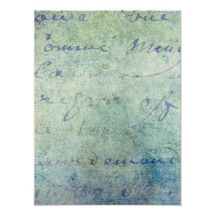 Impression Photo Papier de parchemin vintage bleu français