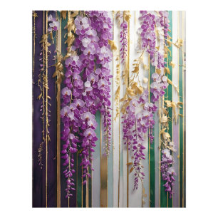 Impression Photo Papier peint en fleurs Violet Gold Wisteria