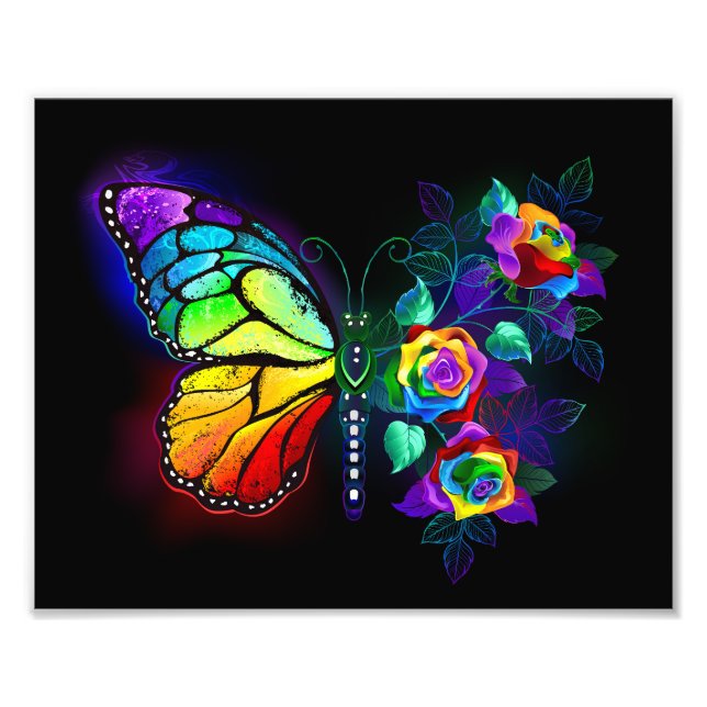 Impression Photo Papillon arc-en-ciel (Devant)