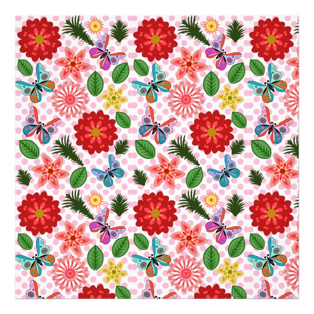 Impression Photo Papillon Floral de Jardin de Printemps Moderne  (Devant)