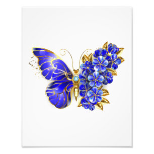 Impression Photo Papillon Saphir Fleur