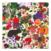 Papillon vintage Jardin de lapin Aquarelle florale
