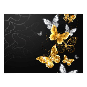 Impression Photo Papillons blancs et dorés