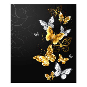 Impression Photo Papillons dorés et blancs