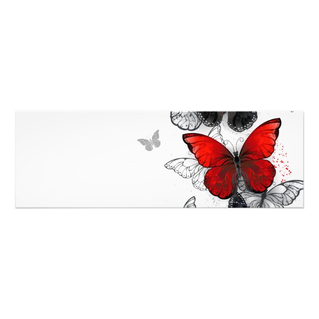 Impression Photo Papillons noirs et rouges volants (Devant)