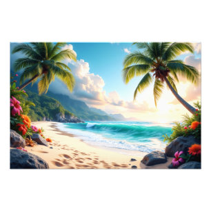 Impression Photo Paradis tropical de plage à Sunrise